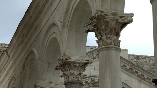罗马建筑的细图局部视频