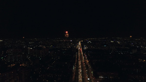 列宁斯基大道莫斯科俄罗斯的空中夜视13秒视频
