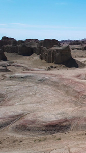 航拍5A景区丹霞地貌魔鬼城泰坦尼克号景观区视频旅游度假视频