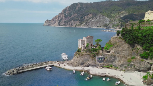 意大利五渔村利古里亚地区的意大利村庄视频