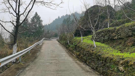 大山深处的山村公路视频