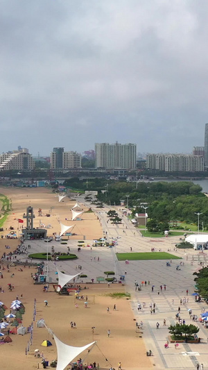 山东日照万平口海水浴场夏季风光自然风光31秒视频