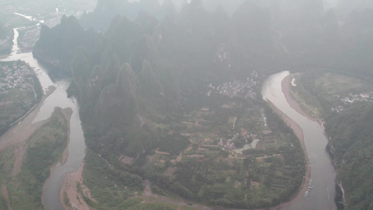 广西桂林阳朔桂林山水航拍视频