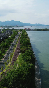 旅游景区湖南常德桃花源古镇竖屏航拍 视频