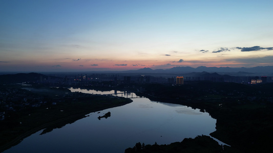 日落晚霞夕阳西下航拍视频