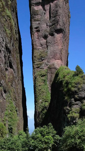 航拍5A景区衢州江郎山古标志景点三爿石视频大自然视频