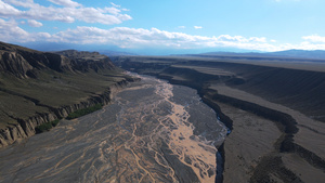 新疆旅游地标安集海大峡谷自然风光原始地貌风景4k素材57秒视频