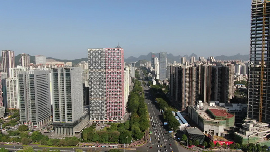 航拍广西柳州城市风光视频
