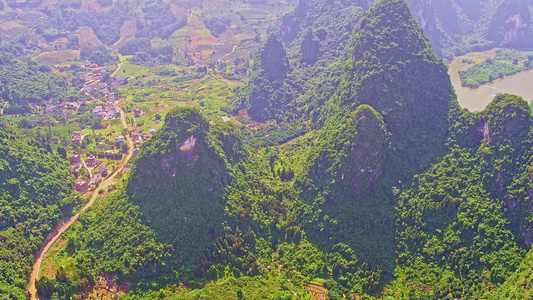 桂林山水漓江航拍视频