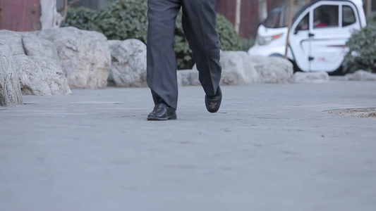 老人在公园散步遛弯健身视频