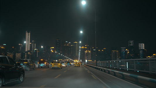 4K重庆城市街景夜景实拍视频