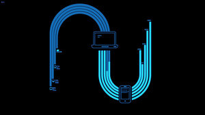 科技数据传输线路动画15秒视频