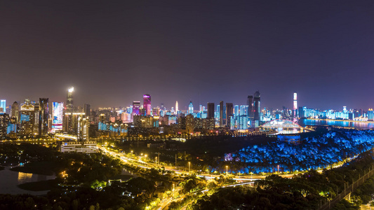 武汉地标武汉夜景延时摄影视频