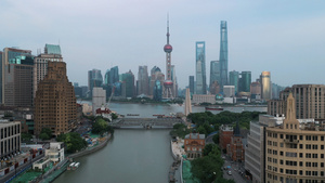 上海外白渡桥陆家嘴航拍65秒视频