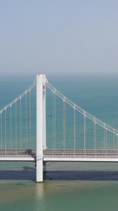 海边的大桥航拍视频海滨风光视频