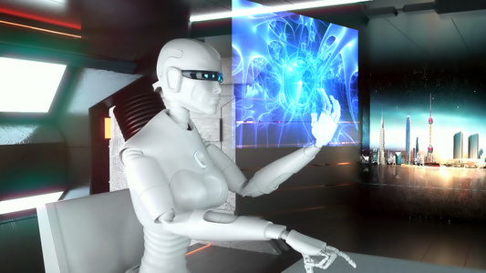 人工智能机器人交互视频动画视频