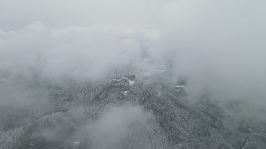 航拍冬天雪景视频