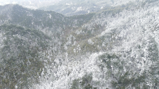 航拍冬天雪景视频