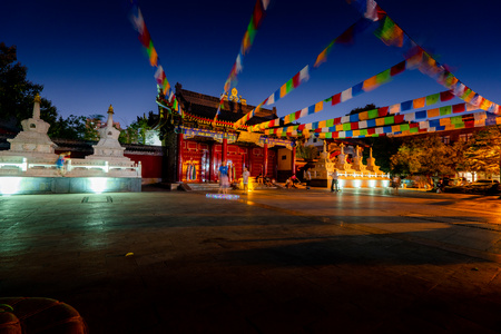 中国唯一绿度母主道场西安广仁寺8k日转夜大范围延时视频