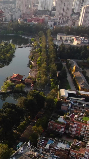 昆明城市中心旅游景点翠湖全景视频城市旅游79秒视频