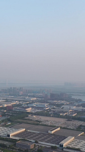 航拍武汉城市工业汽车城园区全景素材城市天际线视频