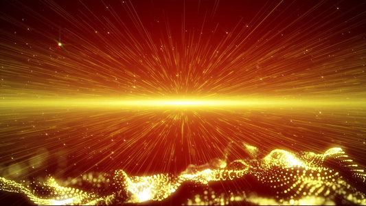 大气金色粒子光线舞台背景视频