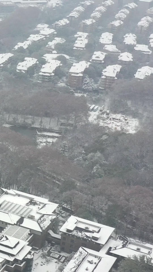 航拍武汉东湖雪景视频高清素材11秒视频