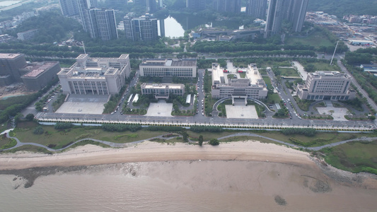 4K广州南沙司法局法院航拍视频视频