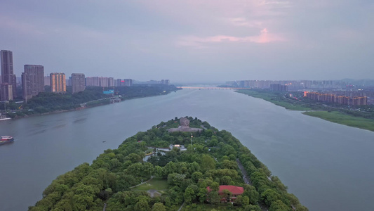 湖南长沙城市风光航拍视频视频