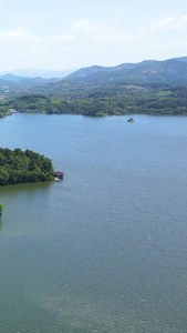 航拍天目湖风景区状元阁古建筑视频