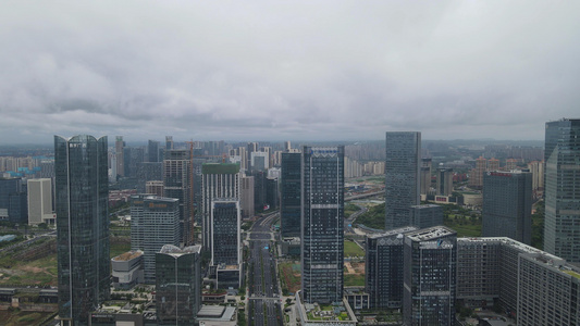 航拍广西南宁五象新区CBD高楼视频