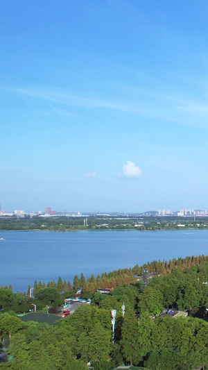 航拍湖北5A级旅游东湖景区风景湖景绿道街景素材东湖风景区62秒视频