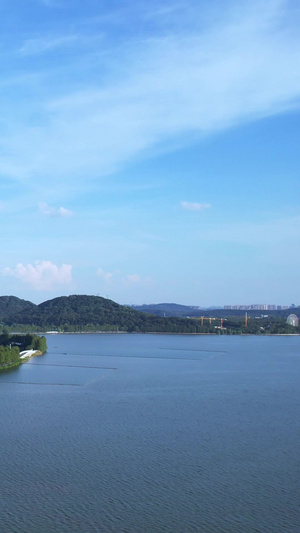 航拍湖北5A级旅游东湖景区风景湖景绿道街景素材东湖风景区62秒视频