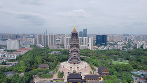 江苏常州天宁禅寺地标航拍17秒视频