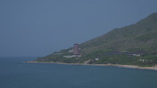 三亚南山寺塔海边风光视频