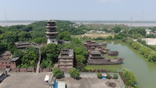 湖北赤壁战场5A景区航拍视频