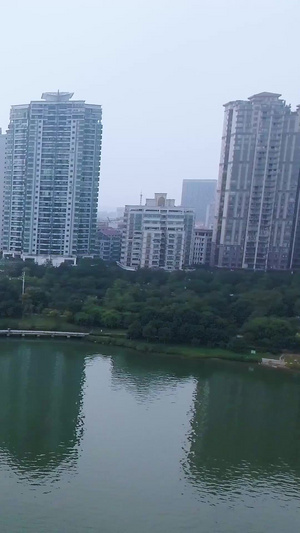 清新中心岛航拍建筑工程33秒视频