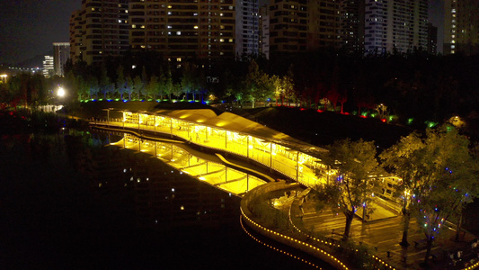 李村河夜景视频