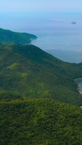 深圳南澳海边大山山林航拍风景景色视频