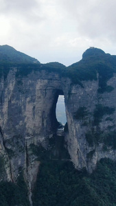 湖南张家界天门山5A景区竖屏航拍视频