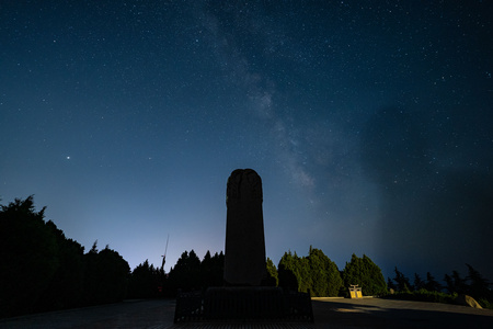 延时乾陵无字碑银河星空视频