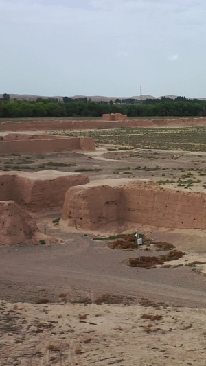 西北荒漠上的古城遗址甘肃张掖骆驼城32秒视频