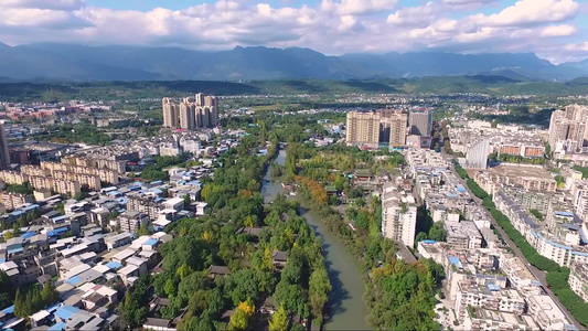 绵阳江油太白公园城市公园航拍视频