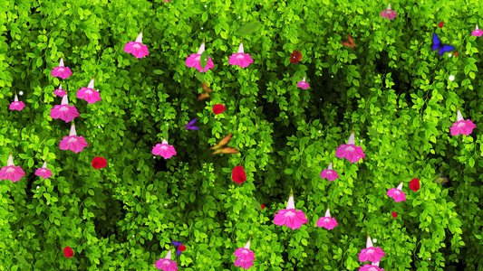 4K唯美的春天绿色植物背景墙素材视频