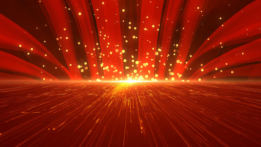 4K大气红绸粒子年会颁奖舞台背景视频视频