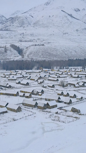 冬日雪景新疆喀纳斯景区禾木村中国最美小镇视频