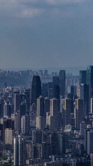 重庆渝中区来福士广场南岸区现代大都市蓝天白云下的城市13秒视频