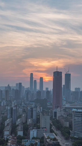 湖南长沙日落晚霞长沙大景延时视频