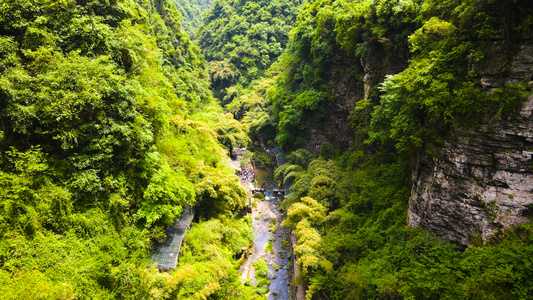 宜昌5A风景区三峡人家龙进溪峡谷航拍合集视频