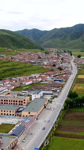 甘南藏族自治州村庄田与风光航拍视频旅游目的地视频